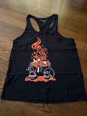 Orangetheory Black Tank Top with Orange & White Graphic (2025 Hell Week)